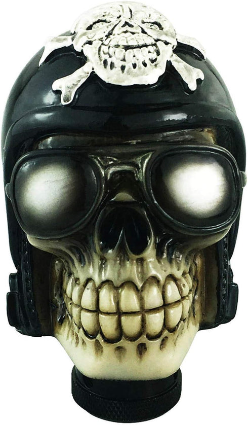 Abfer Manual Knob Shifter Skull Gear Shift Stick Car Shifting Knobs Pirate Style Fit Most Transport Vehicles (Black Glasses)...