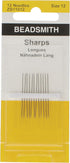 Sharps Beading Needles, Size 12, 12 needles per card, European Quality, Shorter Needle for Smaller Areas, All Purpose Sewing Needle, Use for Mendi...