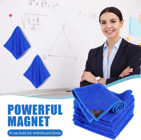 8 Packs Magnetic Cleaning Cloth Microfiber Dry Erase Eraser Magnetic Whiteboard Eraser Washable Dry Erasers for Whiteboard Dry Erase Cloth for Cla...