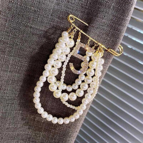 Lapel Pins and Brooches with Lucky Number 5 Dangle,Brooch Pins for Women Fashion...