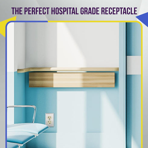 ENERLITES Hospital Grade Outlet, Industrial Grade Duplex Receptacle, Heavy-Duty Straight Blade Devices, 20A 125VAC, 5-20R, 62020-I, Ivory...
