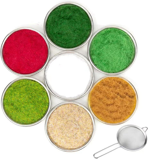 7 Pack Model Grass Cashmere Powder Green Fake Grass, Art Landscape, DIY Artificial Sand Table Micro Landscape Building...