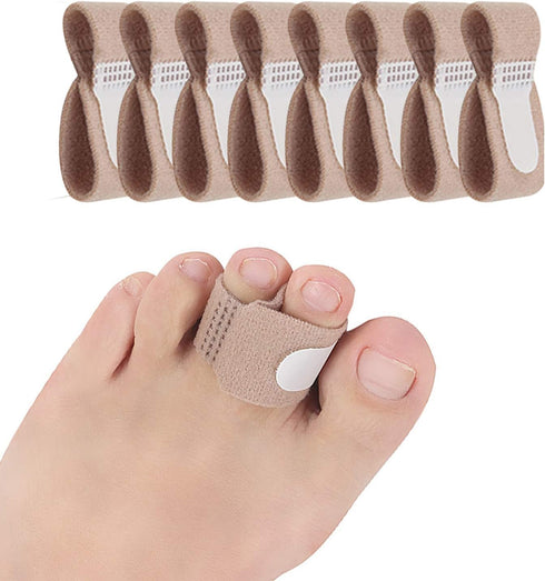 8 Pieces Toe Splint Wraps Non Slip Hammer Toe Straightener for Broken Toe, Crooked, Overlapped, and Hammer Toes-Women and Men...