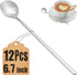 12 Pcs Teaspoons Set, 6.7 Inch Tea Spoons Long Handle, Stirring Spoons, Small Teaspoons, Food Grade Stainless Steel Spoons, Long Spoons for Stirri...