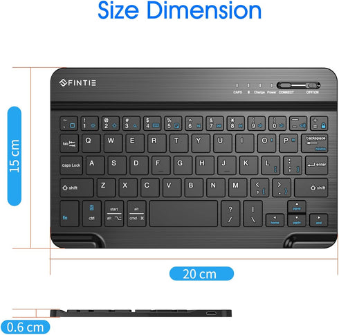 Fintie 7-Inch Ultrathin (4mm) Wireless Bluetooth Keyboard for iPad Samsung Tablet, iPhone Smartphone, iOS, Android Tablets Phone...