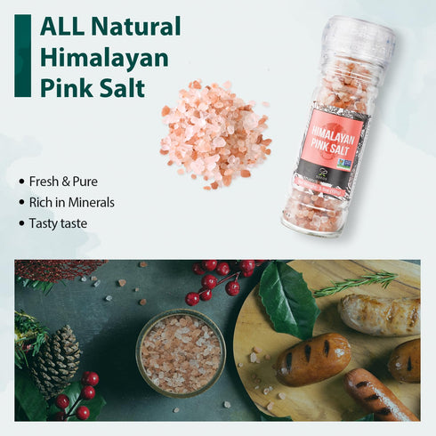 Soeos Spice Seasoning Set of 2, 3.5oz(150g), With Integrated Grinders, Salt and Pepper Grinder Set, Pure and Fresh Perfect for BBQ Seasoning Gift ...