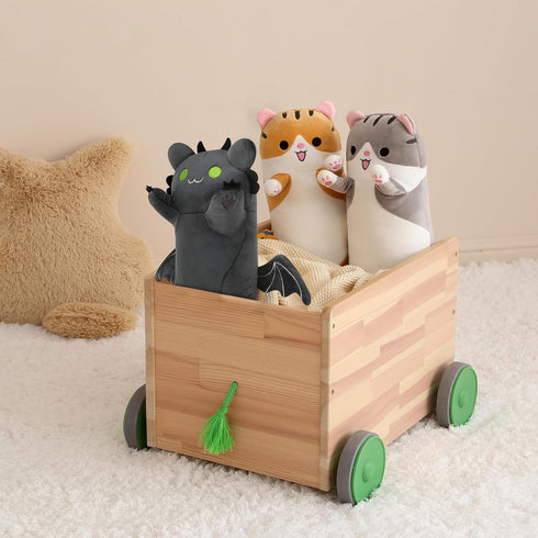 PEACH CAT Long Dragon Cat Plush Pillow Cute Dragon Cat Stuffed Animal for Boys and Girls Black 19.6"...
