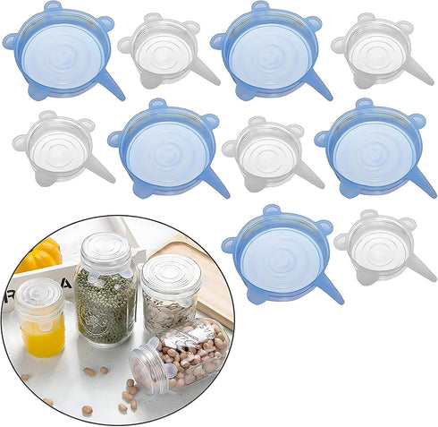 Adpartner Silicone Stretch Lids Pet Food Can Covers (10-Pack, 2.6in+3.74in), Reusable BPA-free Storage Covers for Soda/Beer Cans, Regular and Wide...