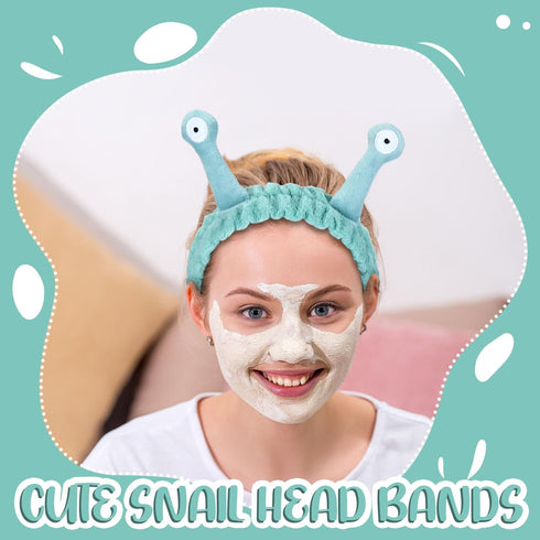 Snail Cartoon Hairband, 10pcs Coral Fleece Face Wash Headband for Skincare, Makeup, Shower & Facial, One Size, Women...
