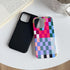 Compatible with iPhone 12 / iPhone 12 Pro Case,Cute Colorful Checkered Case with Shockproof Slim Soft TPU and Hard PC Protective Cases for Women/M...