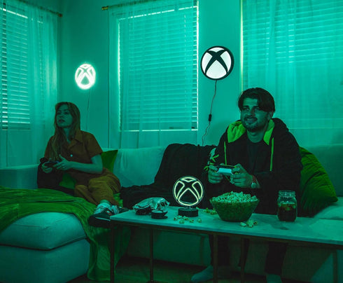 Xbox Logo White Neon Desk Lamp | Battery-Powered Mood Light For Table, Shelf | 9 Inches Tall...