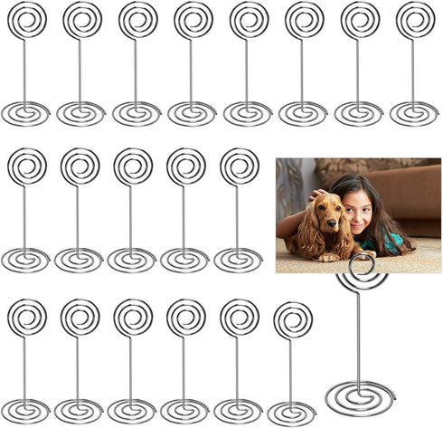 Table Number Card Holders Place Card Holder, 25 Pack Picture Holders for Tables, Wire Shape Photo Number Stands Menu Paper Card Clips for Wedding ...