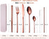 AARAINBOW 7 Pieces Stainless Steel Flatware Set Portable Reusable Cutlery Set Travel Utensils Set Including Chopsticks Knife Fork Spoon Straws Cle...