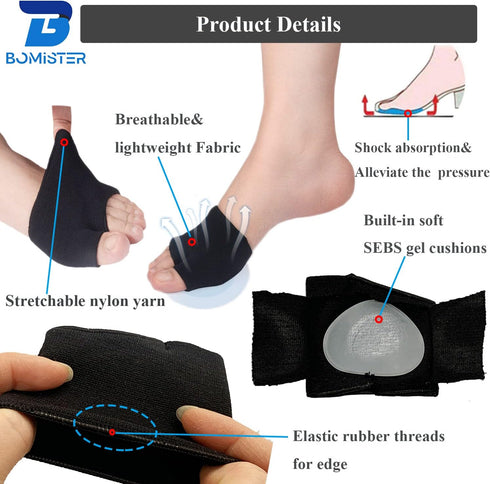 3 Pairs of Metatarsal Pads for Women and Men, Ball of Foot Cushions for Pain Relief of Bunions&Morton's Neuroma,Metatarsal Sleeve/Socks with Built...