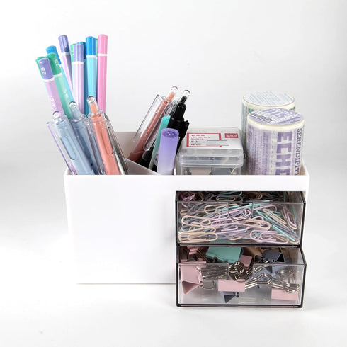 Office Desk Organizers and Accessories - Desk Organizer with Drawers, Multifunctional Pencil Holder for Desk, Makeup Organizer, Desktop Storage Or...