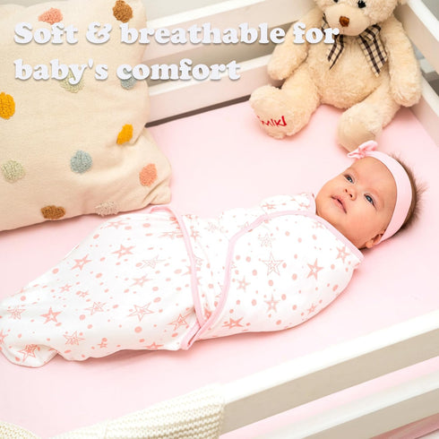 Bublo Baby Swaddles for Newborns – 3-Pack Infant Swaddles 0-3 Months – Adjustable Swaddle Sleep Sack – Soft Organic Cotton Baby Wrap for Safe & Co...