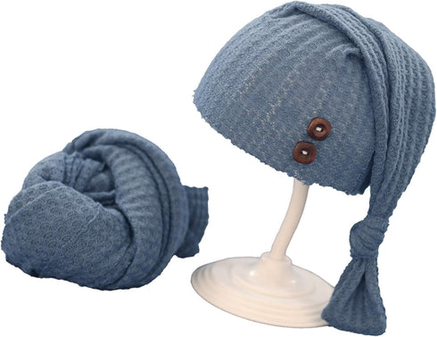Yinuoday Baby Photography Props Swaddle Blanket With Hat Set for 0-3 Months Boys Girls Photography...