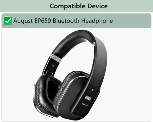 Comfortable Earpads Replacement Compatible with August EP650 Bluetooth Headphone Ear pads Cushion(Softer Leather/High Density Foam)...