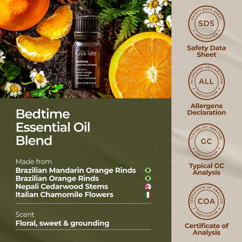Gya Labs Bedtime Essential Oil Blend for Diffuser- 100% Natural Aromatherapy Bedtime Oil for Sleep, Calming & Relaxing (0.34 fl oz)...
