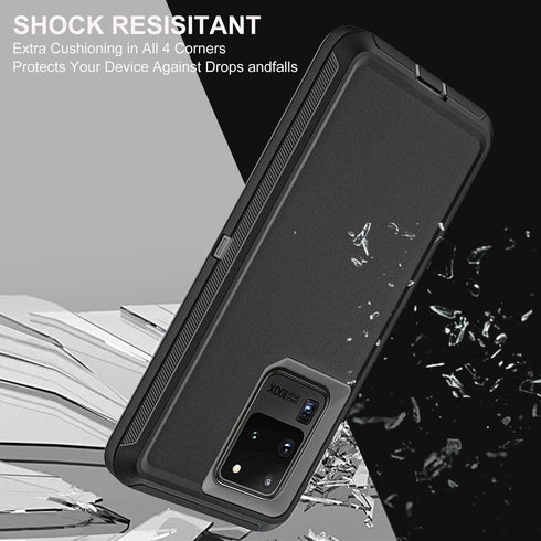 for Samsung Galaxy S20 Ultra Case, Military Grade Shockproof/Drop Proof/Dust Proof Case with 2Pcs Self Healing Flexible TPU Screen Protector & Cam...