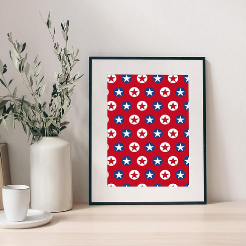 Whaline 40 Sheets Patriotic Pattern Paper Star Fireworks Stripe Scrapbook Specialty Paper 4th of July Double Sided Craft Paper for Independence Da...