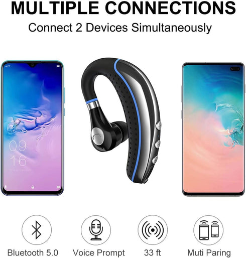 Bluetooth Headset, Wireless Earpiece V5.0 Bluetooth Earpiece Ultralight Hands Free for Business/Office/Driving/Sporting...