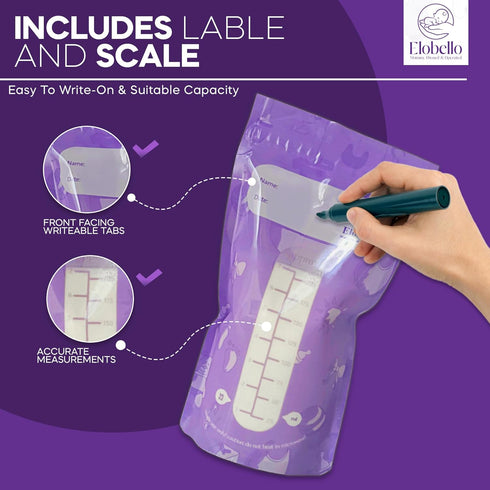 Breastmilk Storage Bag100-Pack 7oz Breast Milk Storage Bags Freezer BPA Free – Leakproof Double Zip Milk Bags for Breastmilk Refrigeration – Self-...