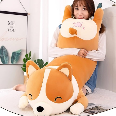 Shiba Inu Plush Pillow Stuffed Animal Dog Cute Corgi Akita Soft Plush Toy Comfort Cushion Gifts for Girls Boys (Sleeping, 60cm/23.6inch)...