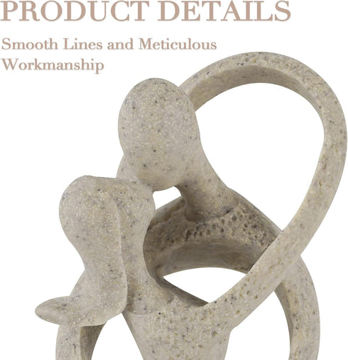 Sandstone Resin Lover Hug Kiss Style Abstract Sculpture Statue Collectible Figurines Home Office Bookshelf Desktop Decor...