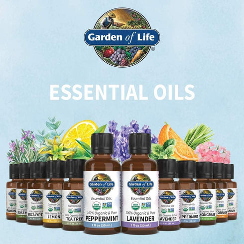 Garden of Life Essential Oil, Lemon USDA Organic & Pure, Clean, Undiluted & Non-GMO for Diffuser, Aromatherapy, Meditation, Joyful, Aromatic, Calm...