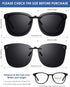 Black Polarized Clip On Sunglasses Over Prescription Glasses for Men Women, Fit Over Eyeglasses Trendy Shades...