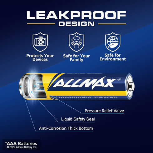 Allmax AAA Maximum Power Alkaline Triple A Batteries (36 Count) – Ultra Long-Lasting, 10-Year Shelf Life, Leakproof Design, Maximum Performance – ...