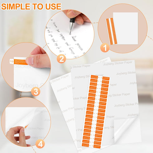 Printable Sticker Paper for Inkjet Printer, 40 Sheets 8.5"x11” Matte Sticker Printer Paper Full Sheet Labels, Sticker Paper for Printer Sticker La...