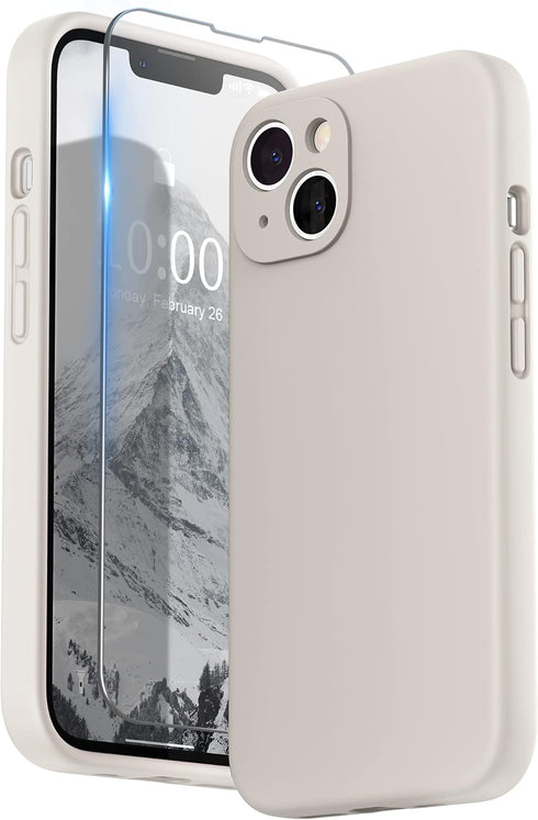 SURPHY Compatible with iPhone 13 Case with Screen Protector, (Camera Protection + Soft Microfiber Lining) Liquid Silicone Phone Case 6.1 inch 2021...