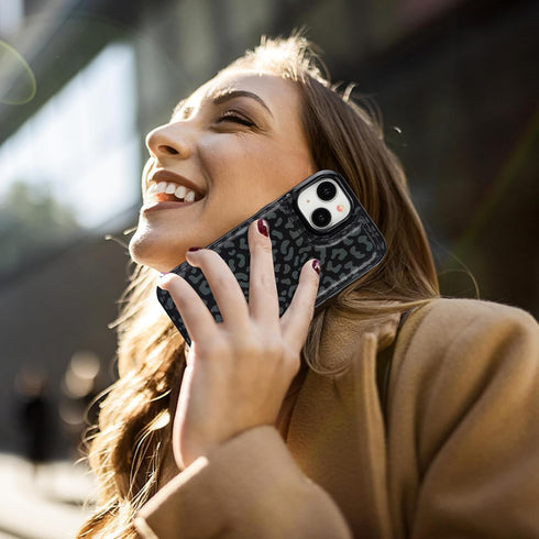 HAOPINSH for iPhone 15 Wallet Case with Card Holder, Black Leopard Cheetah Pattern Back Flip Folio PU Leather Kickstand Card Slots Case for Women ...