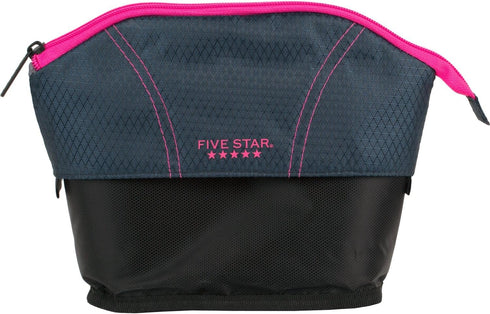 Five Star Pencil Pouch, Pen Case, Storage Organizer for School Supplies Earbuds Chargers Cables Makeup, Quick View Expandable, Navy/Pink (507610B-...