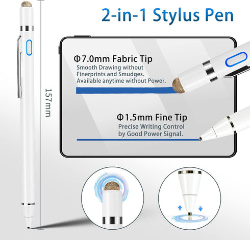 Stylus Pen for Samsung Galaxy Tab A8 A7 - High-Precision Fine Tip Digital Pencil with Magnetic Fabric Cap 2 in 1 Sensitive,Good for Writing and Dr...