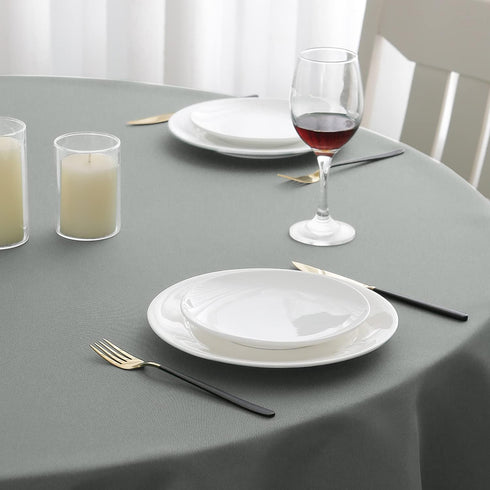 Romanstile Round Waterproof Tablecloth, Stain Resistant Washable Table Cloths Wrinkle Free Polyester Table Covers for Kitchen Dining Party Wedding...