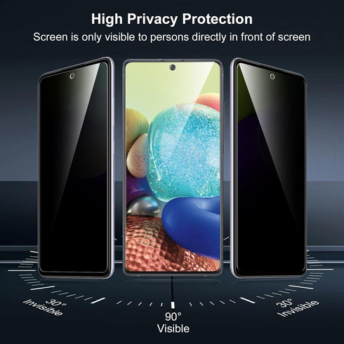 YMO 2 Pack for Samsung Galaxy A71 5G Privacy Screen Protector,9H Hardness Tempered Glass Anti-Spy Screen Protective Film for Samsung A71 5G,Easy t...