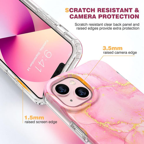 Diaclara Designed for iPhone 13 Case, Full Body Rugged Case with Built-in Touch Sensitive Anti-Scratch Screen Protector, Soft TPU Bumper Case for ...