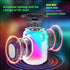 Cute Small Bluetooth Speakers with RGB Multi-Colors Rhythm Lights, Portable Bluetooth Speaker with FM Radio, Loud Stereo Sound, Dual Pairs, Teenag...