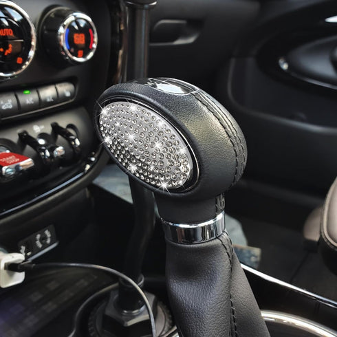 TOMALL Bling Gear Shift Knob Cover Compatible with Mini Cooper F54 F56 F55 Diamond Shifter Panel Interior Shift Gear Lever Cover Trim with Crystal...