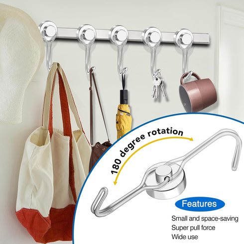 LOVIMAG Cruise Magnets, 40LBS Magnetic Hooks for Cruise Cabins, Swivel Magnet Hooks for Refrigerator, Fridge Magnets with Hooks for Kitchen Access...