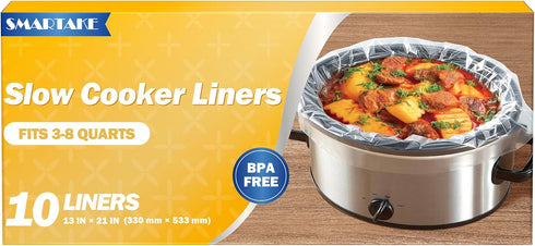 SMARTAKE Slow Cooker Liners, Crockpot Liner 13"x 21" Crockpot Liners Disposable Crock Pot Bags, Fit 3QT to 8QT for Slow Cooker, Crockpot, Cooking ...