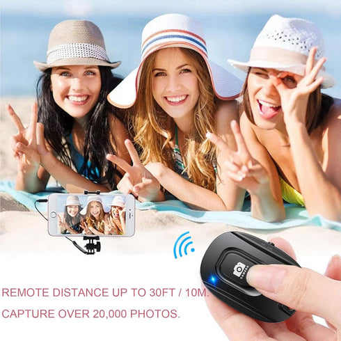 Wireless Camera Remote Shutter for Photos and Videos (2 Pack), Bluetooth Camera Remote Clicker Selfie Button Compatible with iPhone and Android Ce...