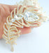 Zeepoffine 4.33" Rhinestone Crystal Peacock Feather Brooch Pin Pendant BZ5038 (Gold-Tone Clear)...