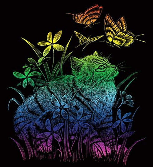 Royal Brush Rainbow Foil Engraving Art Kit 8"X10", Kitten & Butterflies...