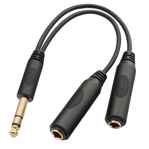 Tisino 6.35mm (1/4 inch) Jack Splitter Cable, 20cm (8 inches), Headphone Splitter Cable, Splitter, Stereo Male to Dual Stereo Female Jack, Compati...