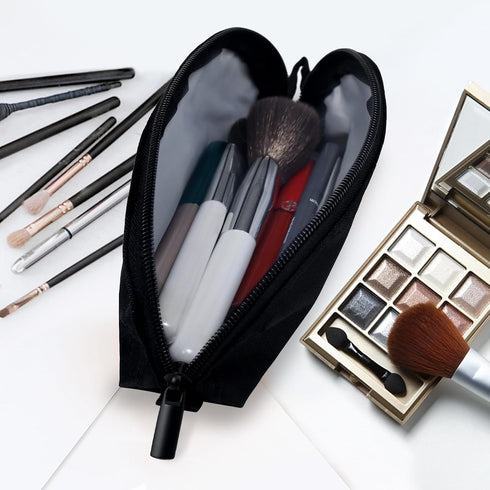 Gloppie Makeup Brush Holder Travel, Small Make Up Brush Organizer Pouch - Make Up Brush Traveling Case Portable Cosmetic Pouch, Holds 10 Brushes, ...