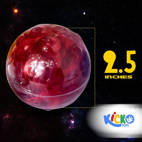 Kicko Mars Comet Slime - Pack of 6 Gooey Marbled Slimes in a Comet Shaped Container - Good for Party Favors, Kids, Squishing and Squashing, Stress...